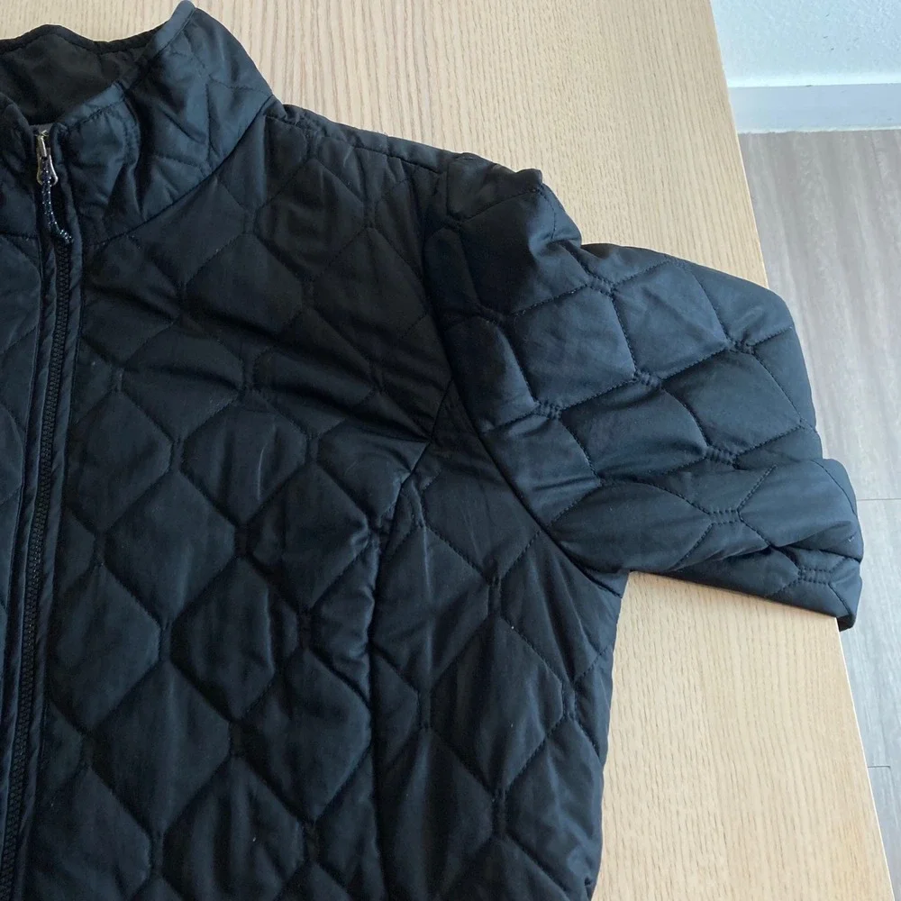 Eddie Bauer Jacket Womens L Black Quilted Puffer Full Zip Mock Neck Lightweight - Picture 11 of 14